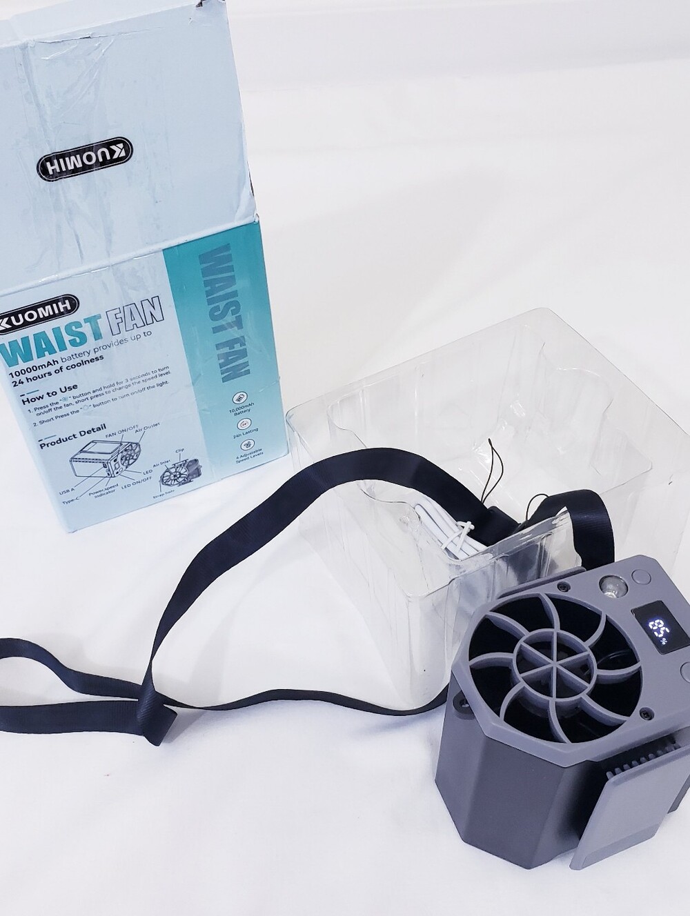 Waist Fan - Gray Portable Hands-Free Cooling Disney World Theme Park Fan nwot